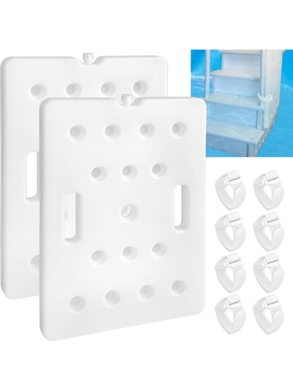 2 PCS Pool Ladder Weights - Universal Water Sand Anchors with Adjustable Straps